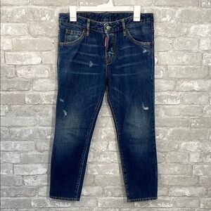 DSQUARED2 Blue Cool Girl Cropped Jeans